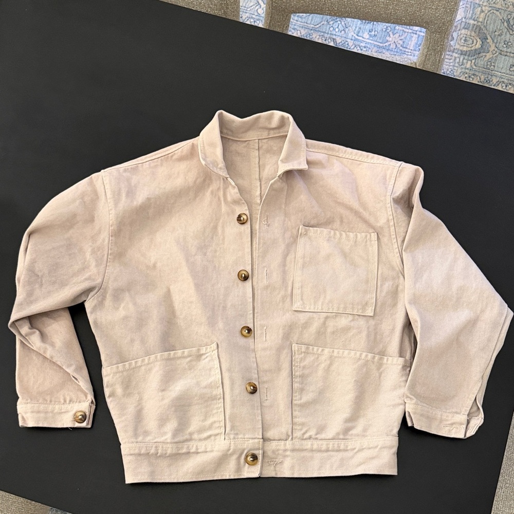 Light Pink Utility Jacket with Button Front